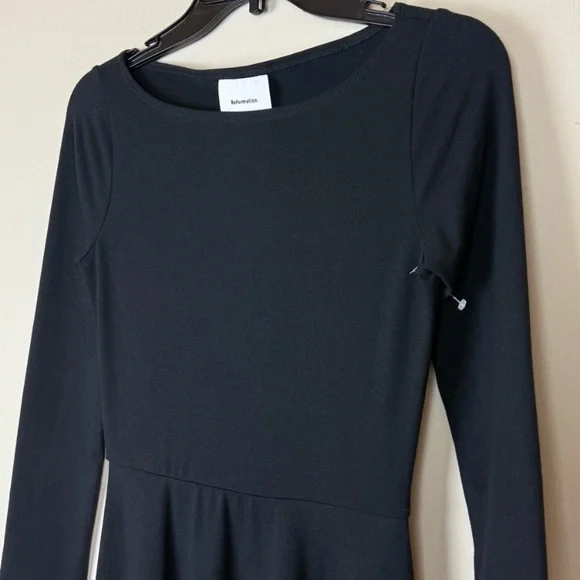 Reformation Wiley Stretch Organic Cotton Blend Fit & Flare Midi Dress Size XS - Picture 12 of 16